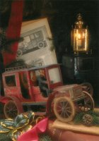 De rode bestelwagen. - The old red delivery van.  One of the tinplate toys from the Twenties.